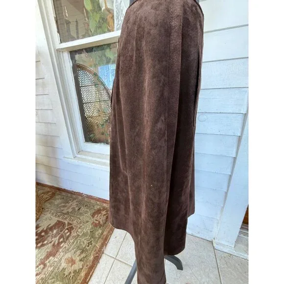 Vintage 70's Anne Fogarty Brown Suede Skirt Marked Size 14 - Picture 8 of 16